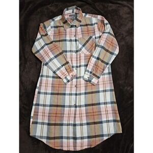 Spoon Jeans Women's Flannel Tunic Dress Plaid Size Small